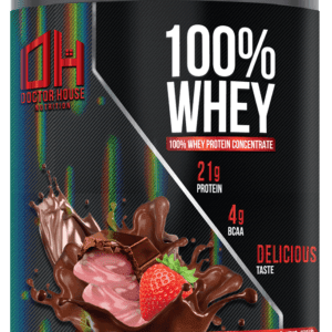 Whey Concentrado Gourmet - 900g - Doctor House - Morango com Chocolate