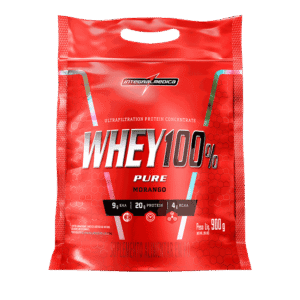 Whey 100% Pure Integral Médica - Refil - 900g - Morango